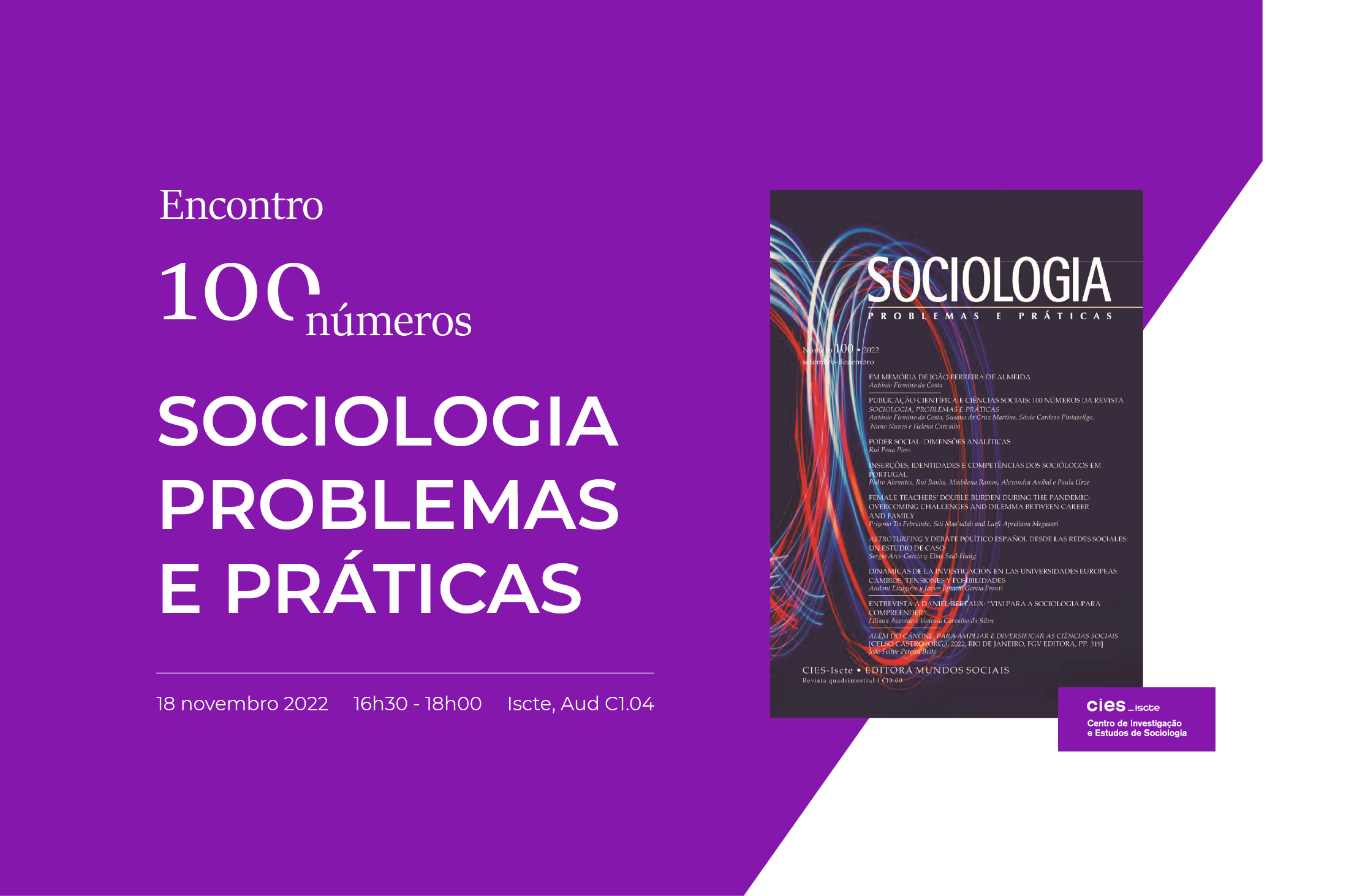 Encontro 100 números de Sociologia Problemas e Práticas